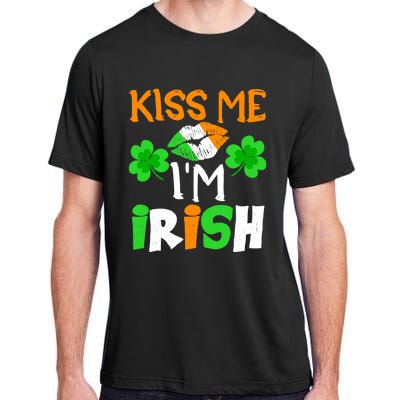 KISS ME I’M IRISH Lucky St. Patrick's Day Funny Adult ChromaSoft Performance T-Shirt