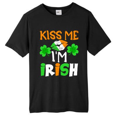 KISS ME I’M IRISH Lucky St. Patrick's Day Funny Tall Fusion ChromaSoft Performance T-Shirt