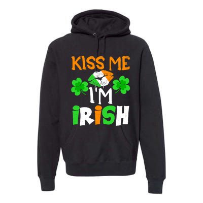 KISS ME I’M IRISH Lucky St. Patrick's Day Funny Premium Hoodie