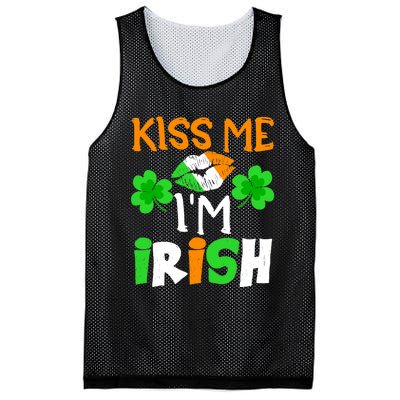 KISS ME I’M IRISH Lucky St. Patrick's Day Funny Mesh Reversible Basketball Jersey Tank