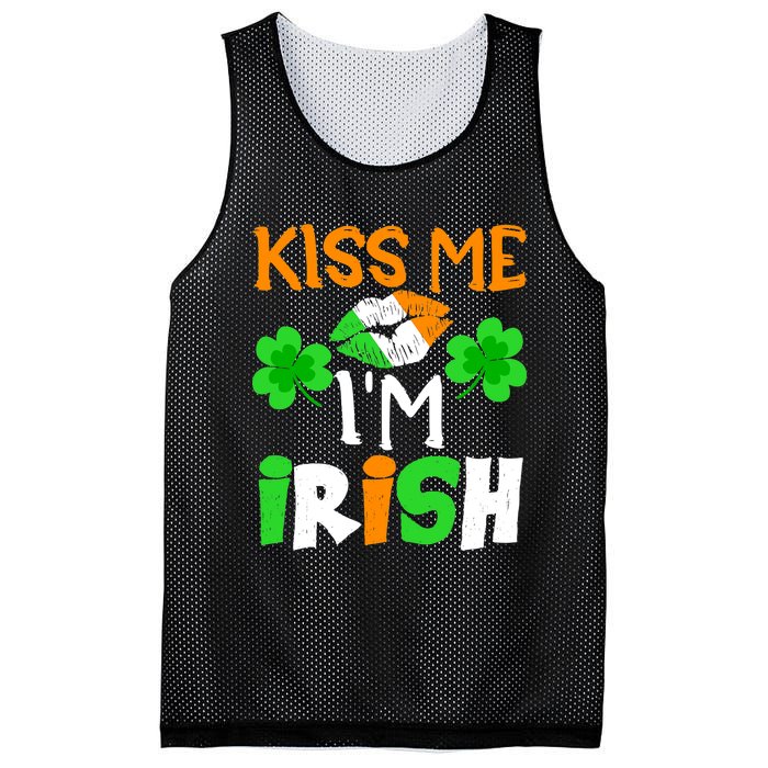 KISS ME I’M IRISH Lucky St. Patrick's Day Funny Mesh Reversible Basketball Jersey Tank