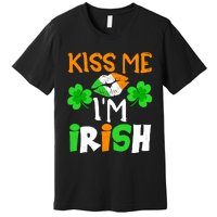 KISS ME I’M IRISH Lucky St. Patrick's Day Funny Premium T-Shirt