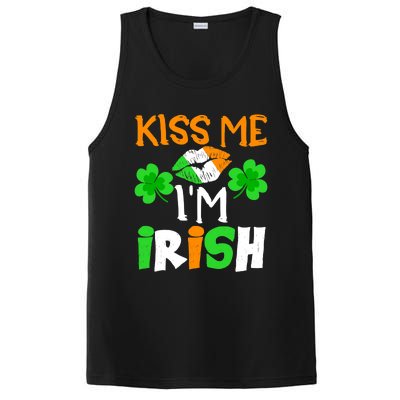 KISS ME I’M IRISH Lucky St. Patrick's Day Funny PosiCharge Competitor Tank