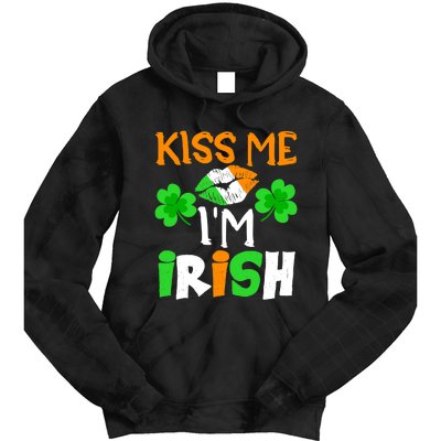 KISS ME I’M IRISH Lucky St. Patrick's Day Funny Tie Dye Hoodie