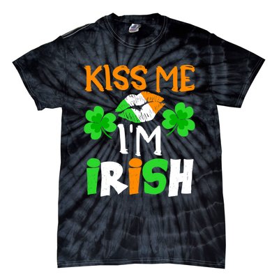 KISS ME I’M IRISH Lucky St. Patrick's Day Funny Tie-Dye T-Shirt