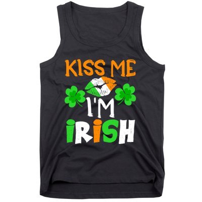 KISS ME I’M IRISH Lucky St. Patrick's Day Funny Tank Top