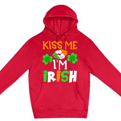 KISS ME I’M IRISH Lucky St. Patrick's Day Funny Premium Pullover Hoodie