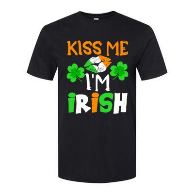 KISS ME I’M IRISH Lucky St. Patrick's Day Funny Softstyle CVC T-Shirt