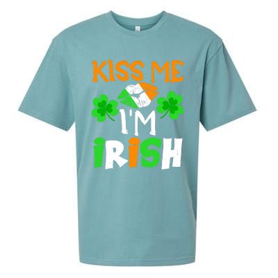 KISS ME I’M IRISH Lucky St. Patrick's Day Funny Sueded Cloud Jersey T-Shirt