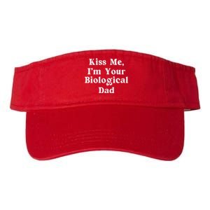 Kiss Me Im Your Biological Dad Funny Daddy Gift Valucap Bio-Washed Visor