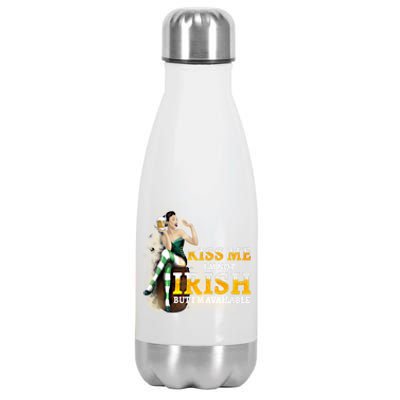 Kiss Me Im Not Irish But Im Available Saint Patricks Cool Gift Stainless Steel Insulated Water Bottle