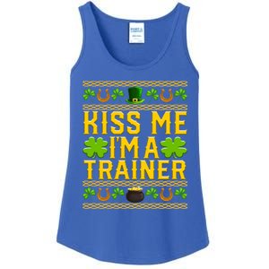 Kiss Me I'm A Trainer St Patrick's Day Fitness Trainer Gift Ladies Essential Tank