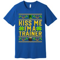 Kiss Me I'm A Trainer St Patrick's Day Fitness Trainer Gift Premium T-Shirt