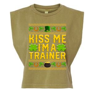 Kiss Me I'm A Trainer St Patrick's Day Fitness Trainer Gift Garment-Dyed Women's Muscle Tee