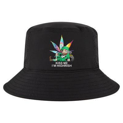 Kiss Me IM Highrish Leprechaun Weed Leaf St Patricks Day Cool Comfort Performance Bucket Hat