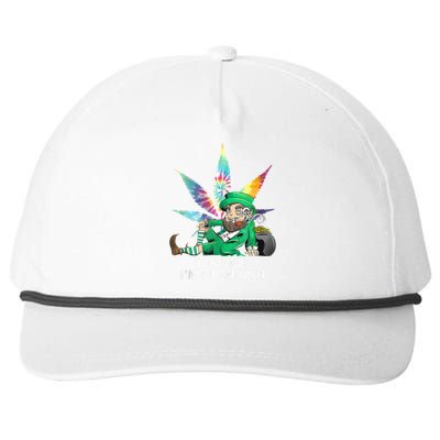 Kiss Me IM Highrish Leprechaun Weed Leaf St Patricks Day Snapback Five-Panel Rope Hat