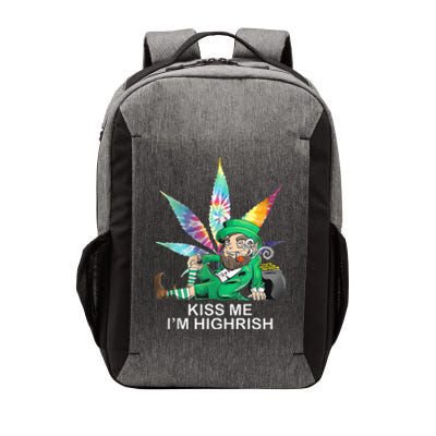 Kiss Me IM Highrish Leprechaun Weed Leaf St Patricks Day Vector Backpack