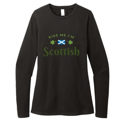 Kiss Me I'm Scottish Saint Patrick Day Gift Womens CVC Long Sleeve Shirt