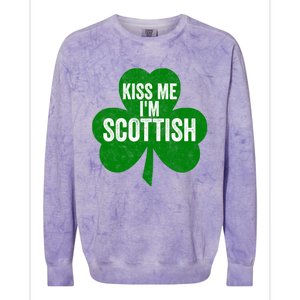 Kiss Me I'm Scottish Funny Gift Funny Saint Patricks Day Gift Colorblast Crewneck Sweatshirt