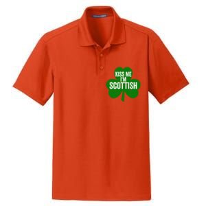 Kiss Me I'm Scottish Funny Gift Funny Saint Patricks Day Gift Dry Zone Grid Polo