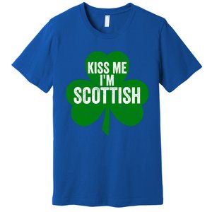 Kiss Me I'm Scottish Funny Gift Funny Saint Patricks Day Gift Premium T-Shirt