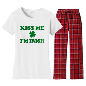 Kiss Me Im Irish St Patricks Day Women's Flannel Pajama Set