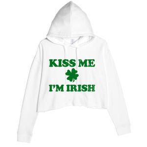 Kiss Me Im Irish St Patricks Day Crop Fleece Hoodie