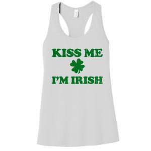 Kiss Me Im Irish St Patricks Day Women's Racerback Tank