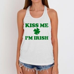 Kiss Me Im Irish St Patricks Day Women's Knotted Racerback Tank