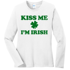 Kiss Me Im Irish St Patricks Day Ladies Long Sleeve Shirt