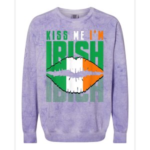 Kiss Me IM Irish St. PaddyS Day Irish Lads Or Ladies Colorblast Crewneck Sweatshirt