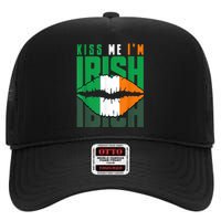 Kiss Me IM Irish St. PaddyS Day Irish Lads Or Ladies High Crown Mesh Back Trucker Hat