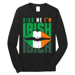 Kiss Me IM Irish St. PaddyS Day Irish Lads Or Ladies Long Sleeve Shirt