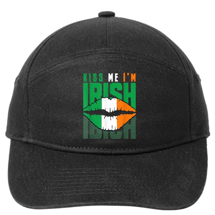 Kiss Me IM Irish St. PaddyS Day Irish Lads Or Ladies 7-Panel Snapback Hat