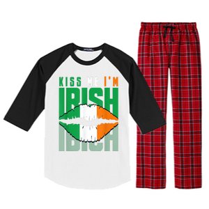 Kiss Me IM Irish St. PaddyS Day Irish Lads Or Ladies Raglan Sleeve Pajama Set