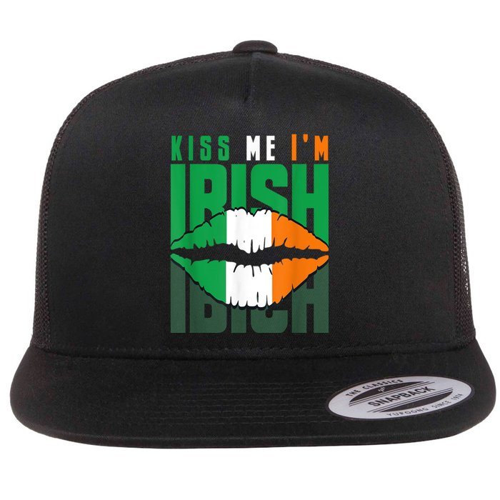 Kiss Me IM Irish St. PaddyS Day Irish Lads Or Ladies Flat Bill Trucker Hat