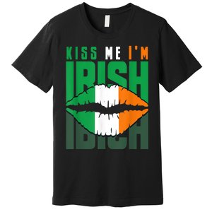 Kiss Me IM Irish St. PaddyS Day Irish Lads Or Ladies Premium T-Shirt