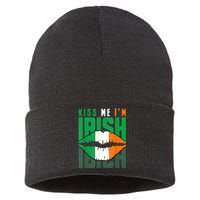 Kiss Me IM Irish St. PaddyS Day Irish Lads Or Ladies Sustainable Knit Beanie