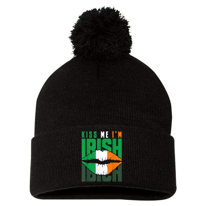 Kiss Me IM Irish St. PaddyS Day Irish Lads Or Ladies Pom Pom 12in Knit Beanie