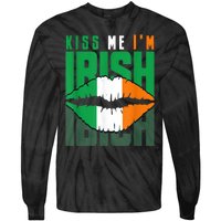 Kiss Me IM Irish St. PaddyS Day Irish Lads Or Ladies Tie-Dye Long Sleeve Shirt