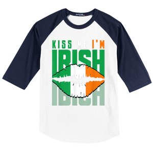 Kiss Me IM Irish St. PaddyS Day Irish Lads Or Ladies Baseball Sleeve Shirt