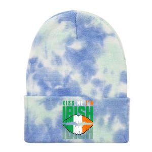 Kiss Me IM Irish St. PaddyS Day Irish Lads Or Ladies Tie Dye 12in Knit Beanie