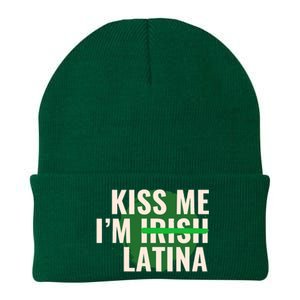 Kiss Me Im Irish Latina Funny Hispanic St Patricks Day Knit Cap Winter Beanie