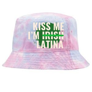 Kiss Me Im Irish Latina Funny Hispanic St Patricks Day Tie-Dyed Bucket Hat