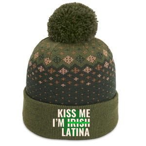 Kiss Me Im Irish Latina Funny Hispanic St Patricks Day The Baniff Cuffed Pom Beanie