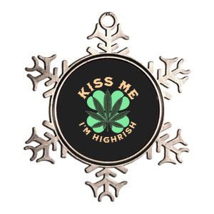 Kiss Me I'm Highrish St Patrick's Day Weed Stoner Metallic Star Ornament