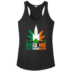 Kiss Me IM Highrish Weed Canabis St PatrickS Day Stoner Ladies PosiCharge Competitor Racerback Tank