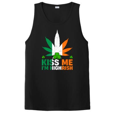 Kiss Me IM Highrish Weed Canabis St PatrickS Day Stoner PosiCharge Competitor Tank