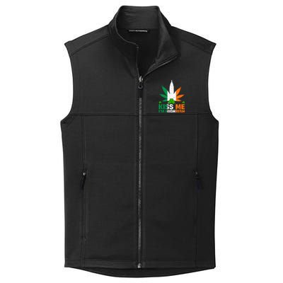 Kiss Me IM Highrish Weed Canabis St PatrickS Day Stoner Collective Smooth Fleece Vest