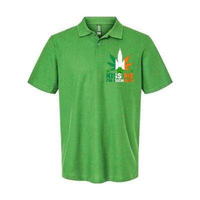 Kiss Me IM Highrish Weed Canabis St PatrickS Day Stoner Softstyle Adult Sport Polo